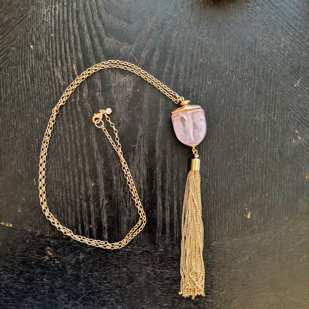 Tassel and Stone Statement Necklace